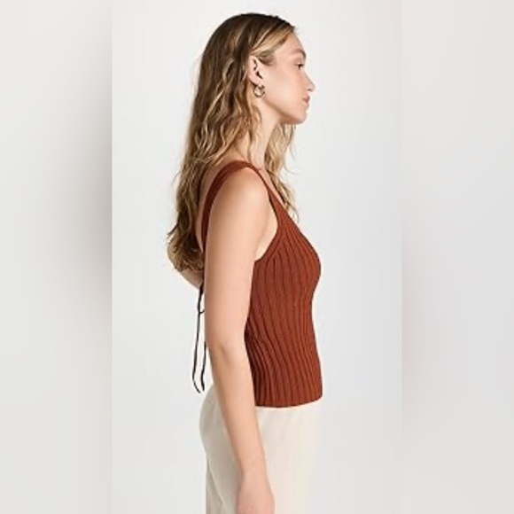 Vince Tie Back Ribbed Knit Tank Top- XL - Picture 2 of 7